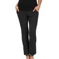 Dark_Melange_Gray_Maternity_Work_Pants_front_View