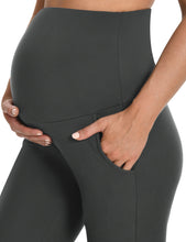 Load image into Gallery viewer, Melange Gray Maternity Pants -  Detail 2