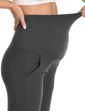 Load image into Gallery viewer, Melange Gray Maternity Pants - Detail 1