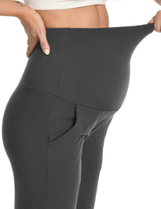 Melange Gray Maternity Pants - Detail 1