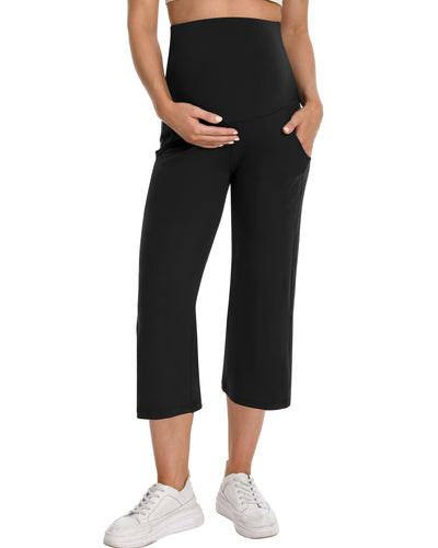 Foucome Maternity Wide Leg Cropped Pants