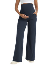 Load image into Gallery viewer, Navy Maternity Pants - Front View
