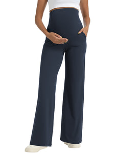 Navy Maternity Pants - Front View