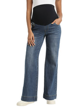 Load image into Gallery viewer, Vintage Blue blue Maternity Pants - Front View