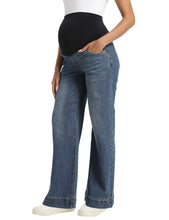 Load image into Gallery viewer, Vintage Blue Blue Maternity Pants - Side View