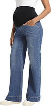 Load image into Gallery viewer, Stretchy Wide Leg Pocket Maternity Jeans  Pants