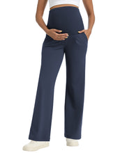 Load image into Gallery viewer, Navy Maternity Pants - Front View
