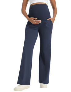 Navy Maternity Pants - Front View