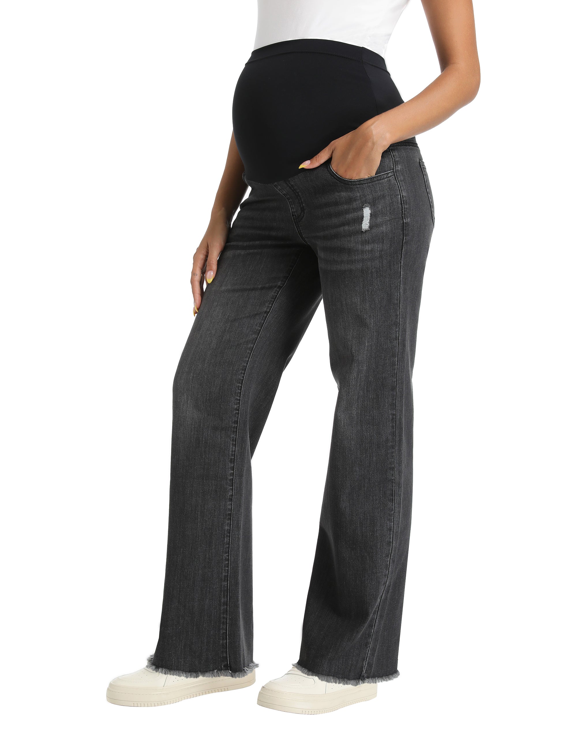 Over The Belly Straight Leg Maternity Jeans Pants