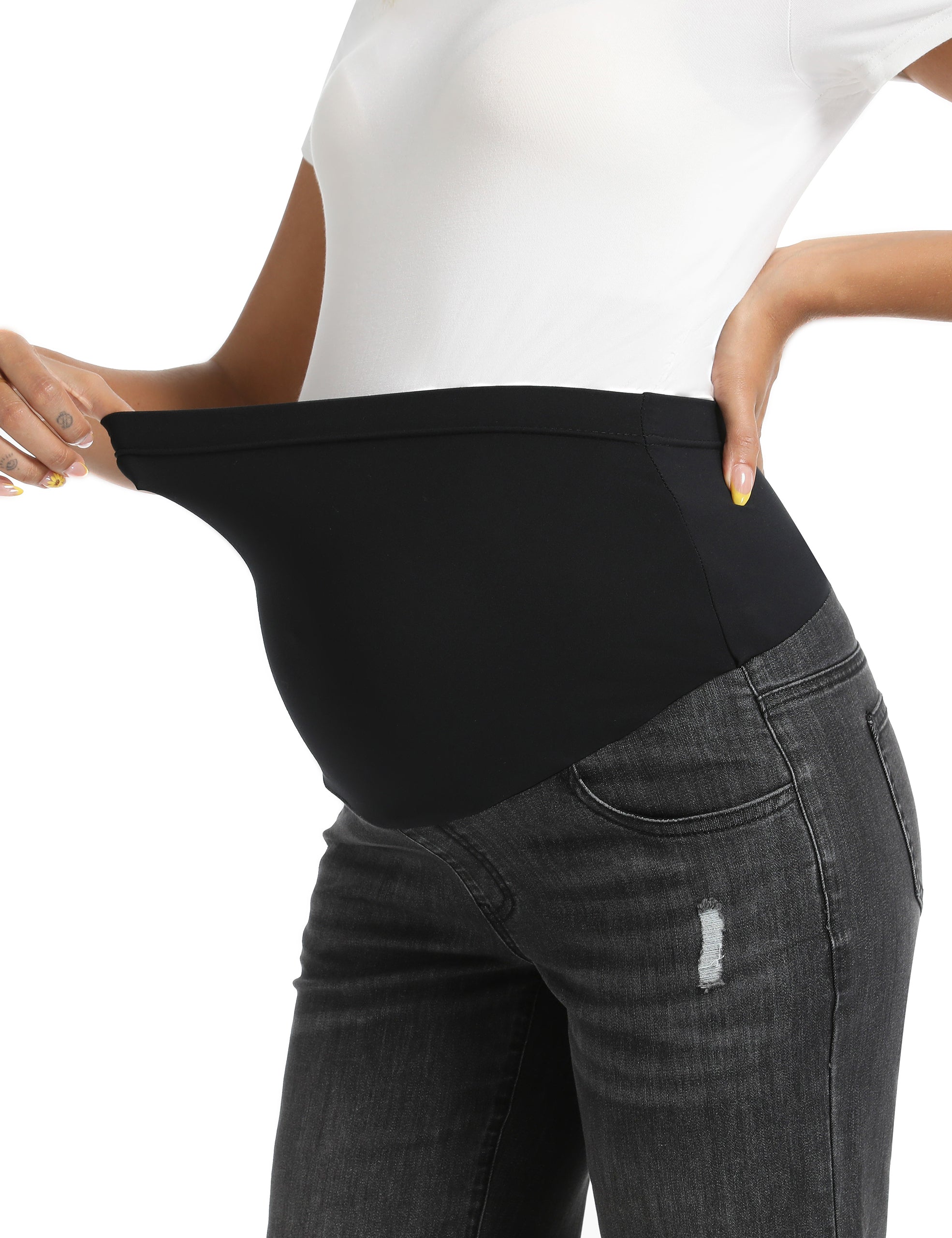 Over The Belly Straight Leg Maternity Jeans Pants