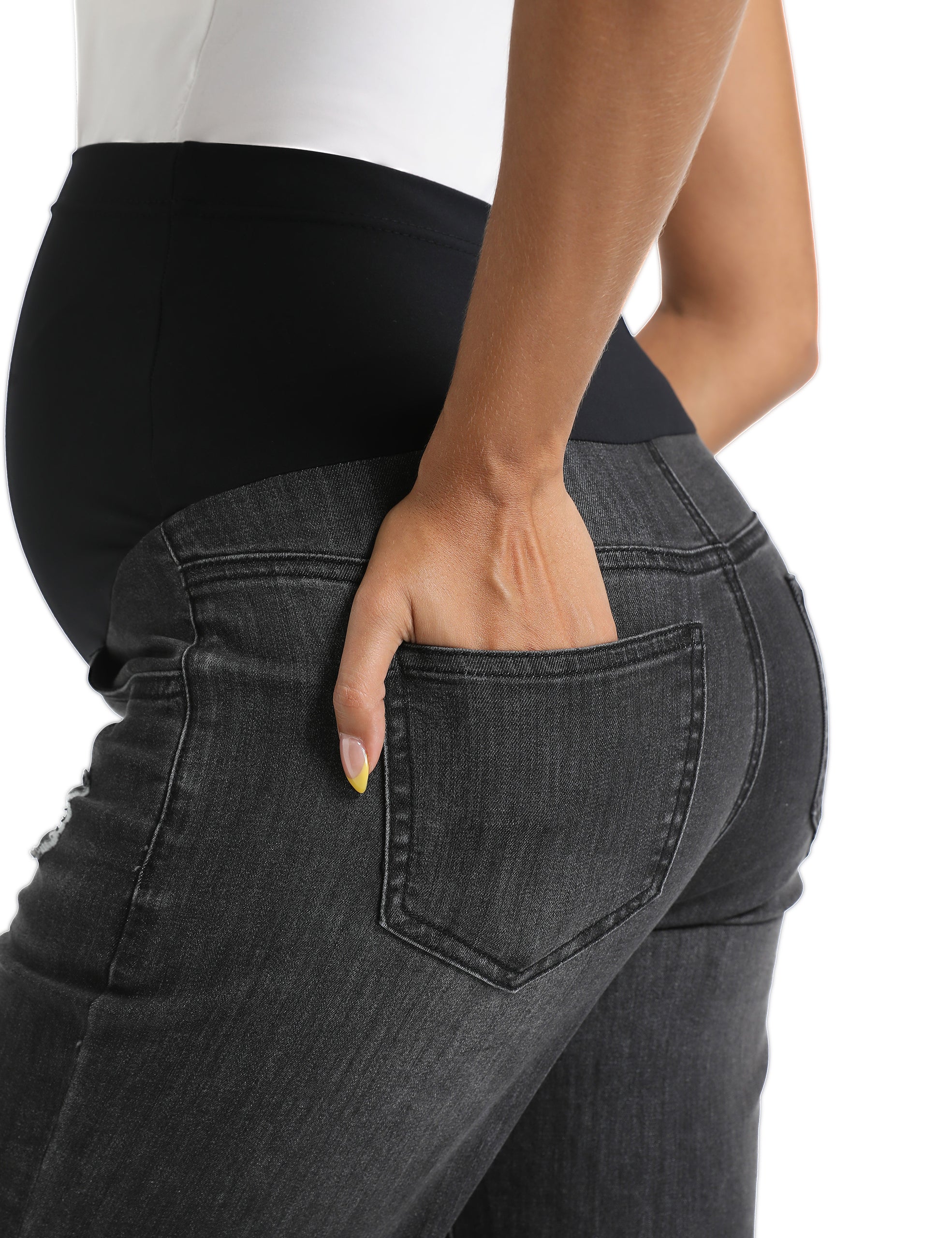 Over The Belly Straight Leg Maternity Jeans Pants