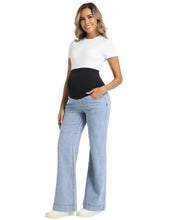 Load image into Gallery viewer, Stretchy Wide Leg Pocket Maternity Jeans  Pants