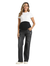 Load image into Gallery viewer, Wash Black Maternity Pants - Comfort Fit