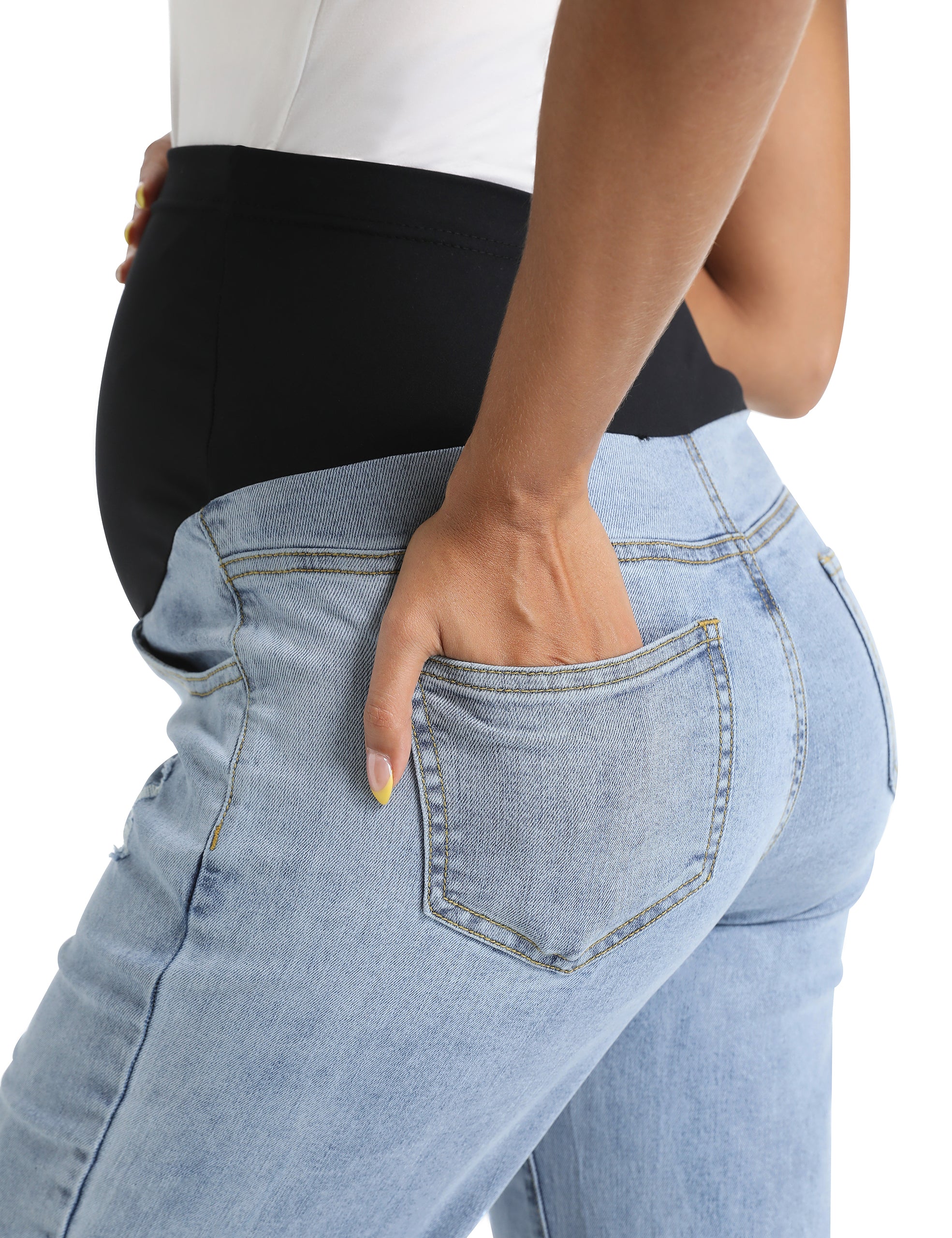 Over The Belly Straight Leg Maternity Jeans Pants