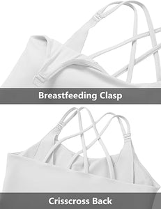 Breastfeeding Nursing Tank Tops  with Built in Bra