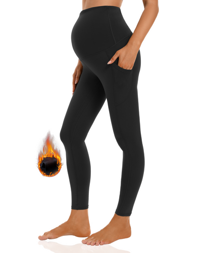 Foucome Maternity Fleece Leggings with Pockets