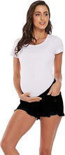 Load image into Gallery viewer, Maternity Ripped Distressed Denim Shorts