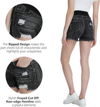 Load image into Gallery viewer, Maternity Ripped Distressed Denim Shorts