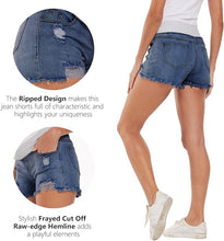 Load image into Gallery viewer, Maternity Ripped Distressed Denim Shorts