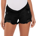 Black_foucome_ripped_denim_shorts_for_moms_front_View