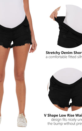 Comfort Fit Ripped Jean Shorts