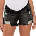 Washed_Black_foucome_ripped_denim_shorts_for_moms_front_View