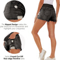 Washed_Black_foucome_ripped_denim_shorts_for_moms_pocket_detail