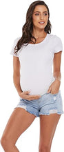 Load image into Gallery viewer, Maternity Ripped Distressed Denim Shorts