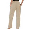 Beige_Maternity_Support_Belly_Work_Pants_back_View