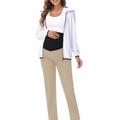 Beige_Maternity_Support_Belly_Work_Pants_front_View