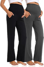 Load image into Gallery viewer, Wide Leg Pockets Cozy Maternity Pants