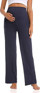 Wide Leg Pockets Cozy Maternity Pants