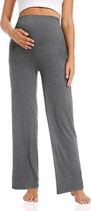 Wide Leg Pockets Cozy Maternity Pants