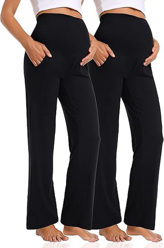 2PCS| Wide Leg Pocket Cozy Maternity Pants