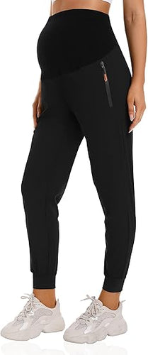 Quick Dry Zipper Pockets Scrub Maternity Joggers Pants