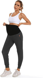 Quick Dry Zipper Pockets Scrub Maternity Joggers Pants