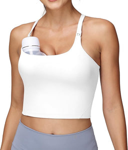 Breastfeeding Maternity Y-Back Racerback Sports Nursing Tank Tops With Bras