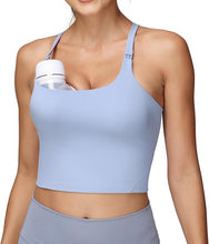 Load image into Gallery viewer, Breastfeeding Maternity Y-Back Racerback Sports Nursing Tank Tops With Bras