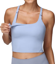 Load image into Gallery viewer, Breastfeeding Maternity Y-Back Racerback Sports Nursing Tank Tops With Bras
