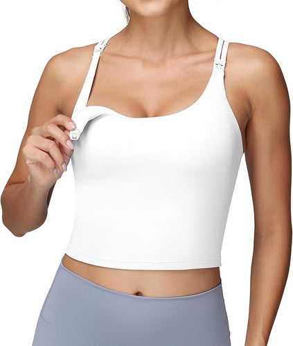 Breastfeeding Nursing Tank Tops  with Built in Bra