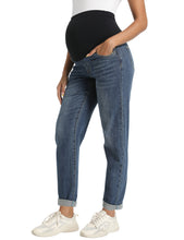 Load image into Gallery viewer, Vintage Blue Blue Maternity Pants - Side View